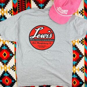 Vintage Lewis Manufacturing Co Pocket Tee Gray Hanes Beefy-T Workwear Shirt Med